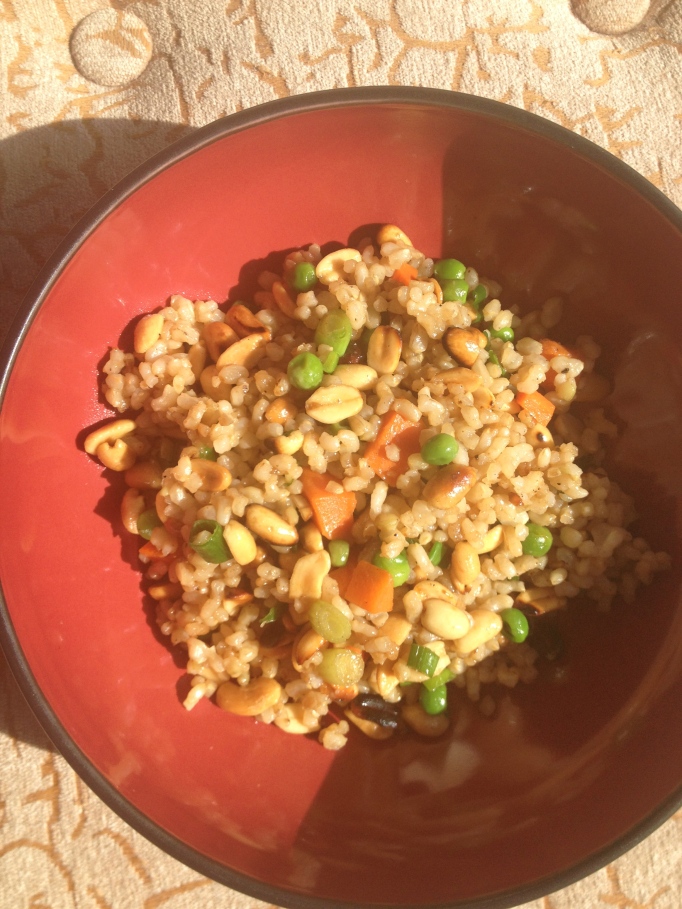 vegan peanut brown rice